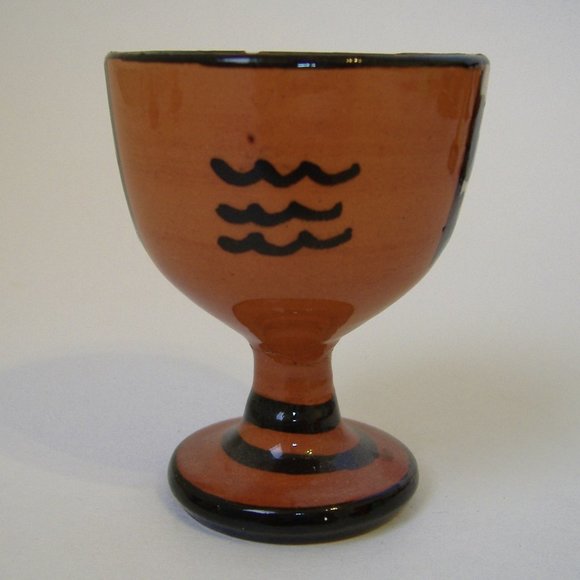 Egg Cups Peru Set of 6 Vintage Clay Pottery Brown Fish Llama Aztec Collectible - Picture 7 of 13